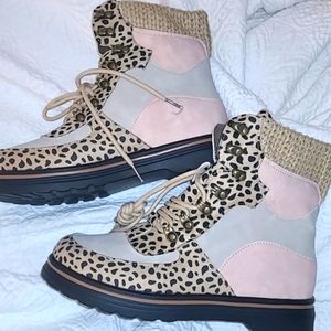 Leopard Hiking Boots